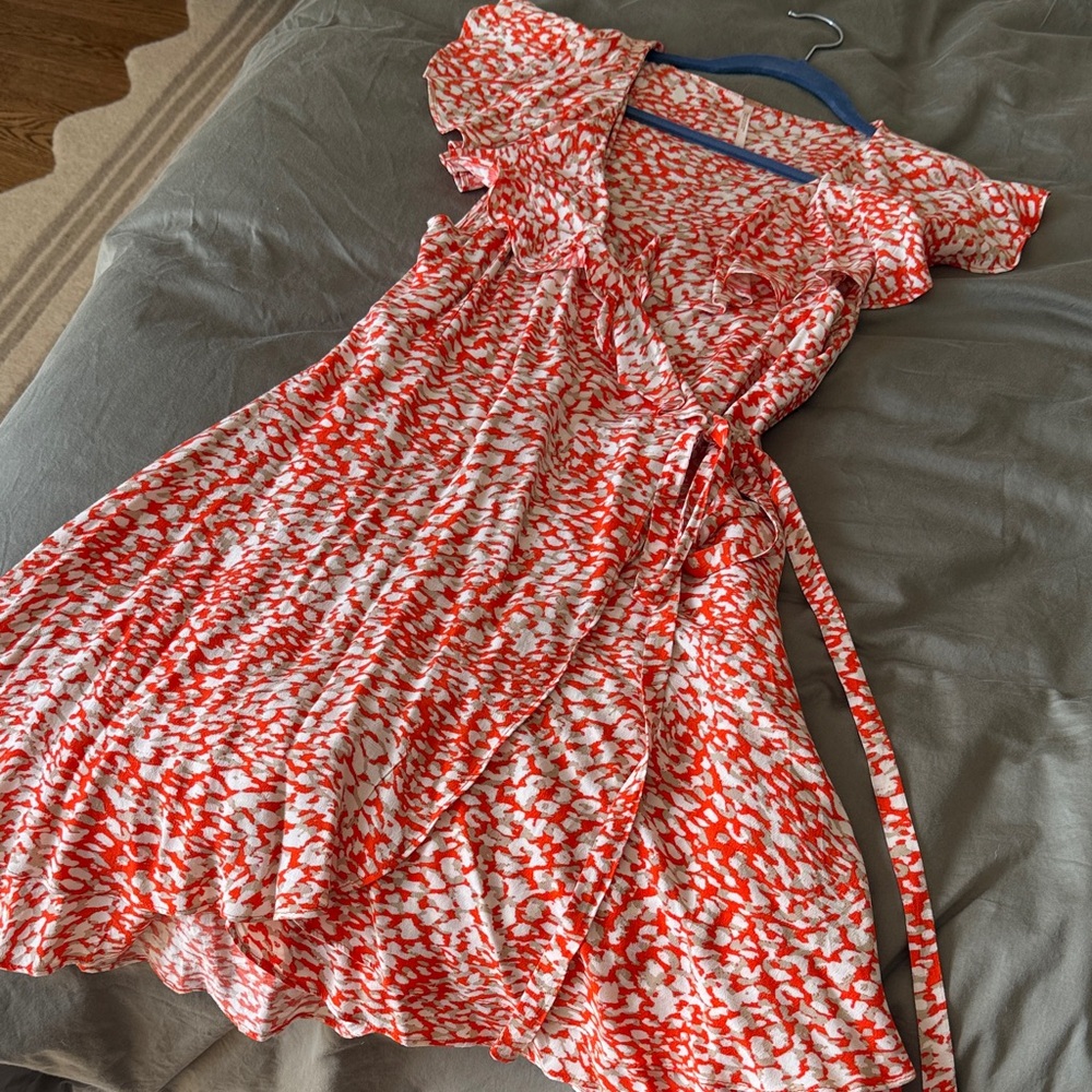 Free People Orange and White Mini Dress - Picture 2 of 4